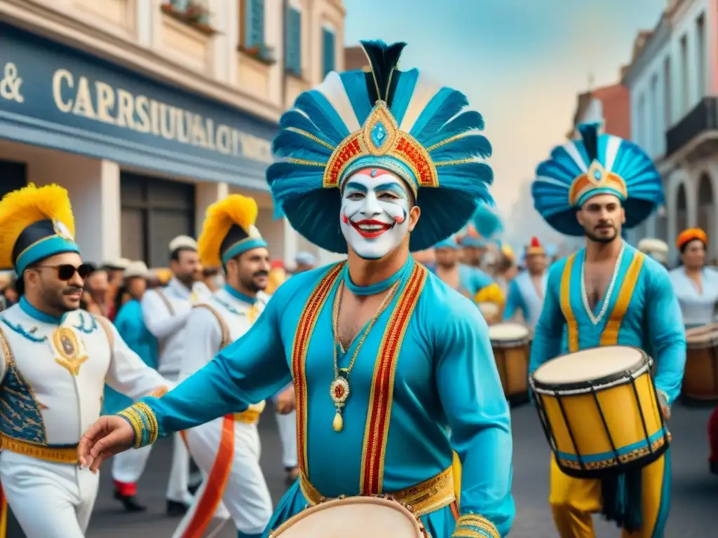 Deslumbrante carnaval en Uruguay: danzas, colores y alegría Vibrante desfile de carnaval en Uruguay: comparsas, tambores y alegría
