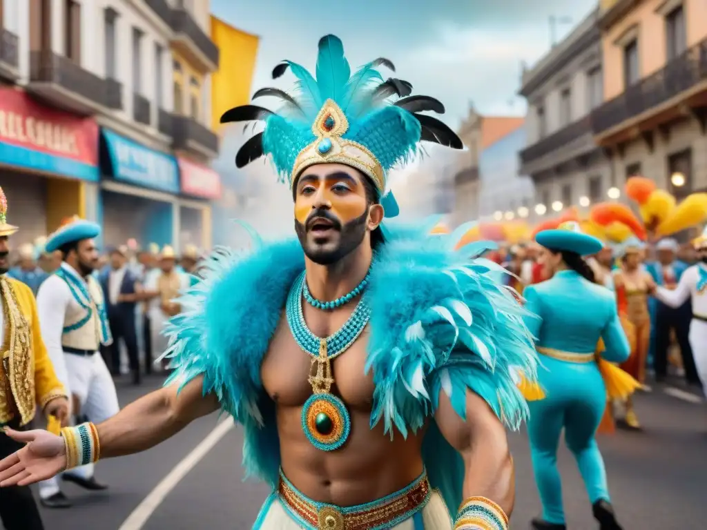 Deslumbrante desfile de Carnaval en Montevideo Vibrante desfile de Carnaval en Montevideo con trajes icónicos