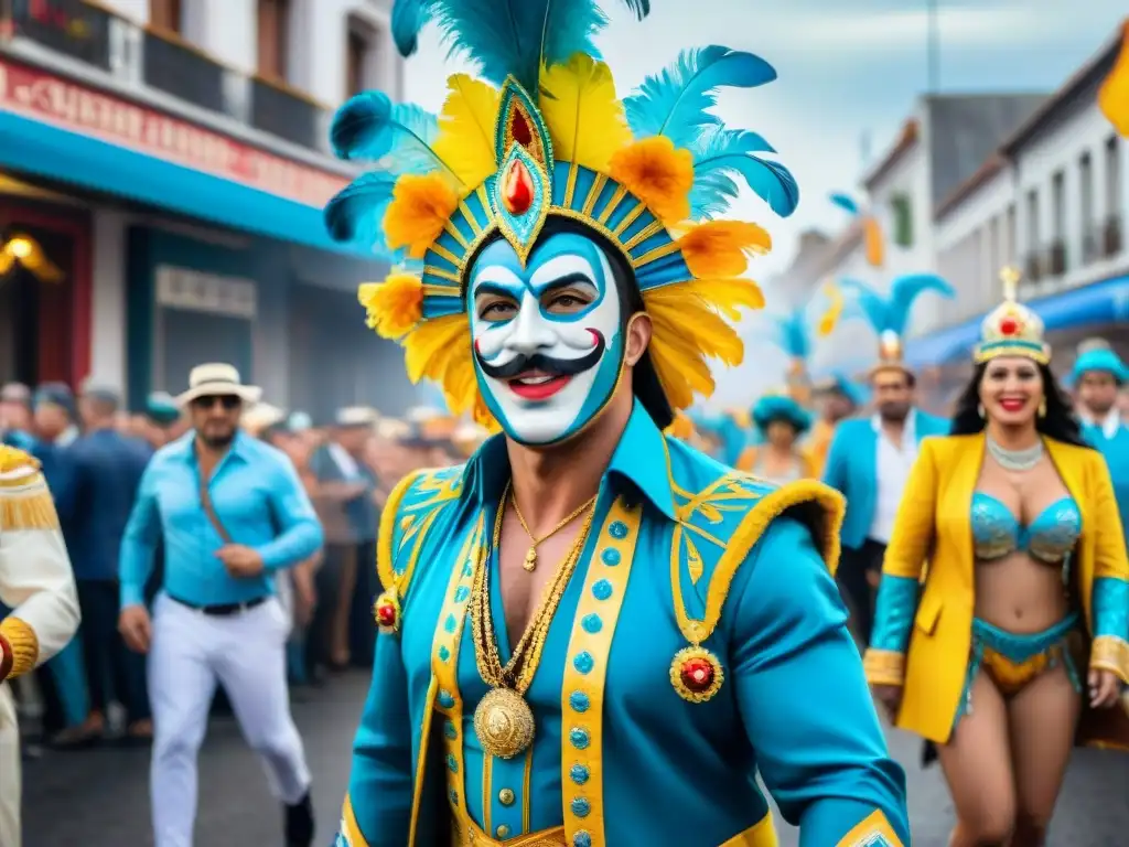 Carnaval Uruguayo: Desfile colorido y vibrante Un vibrante desfile de Carnaval Uruguayo con espectaculares trajes y plataformas online Carnaval Uruguayo