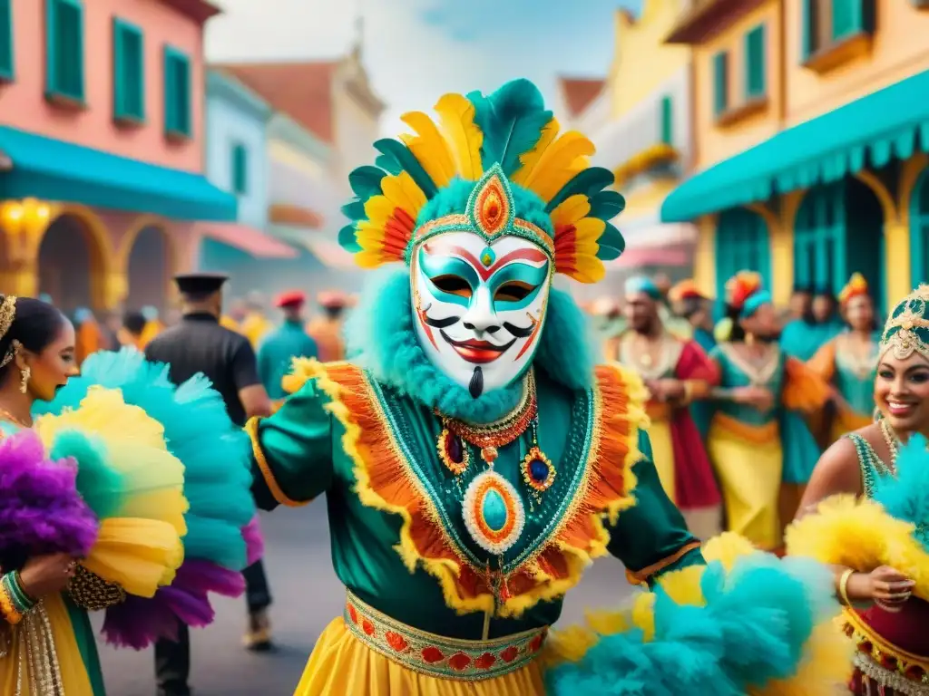 Colorido Carnaval: Celebración comunitaria llena de música y danza Un vibrante desfile de Carnaval con valores educativos en el Carnaval