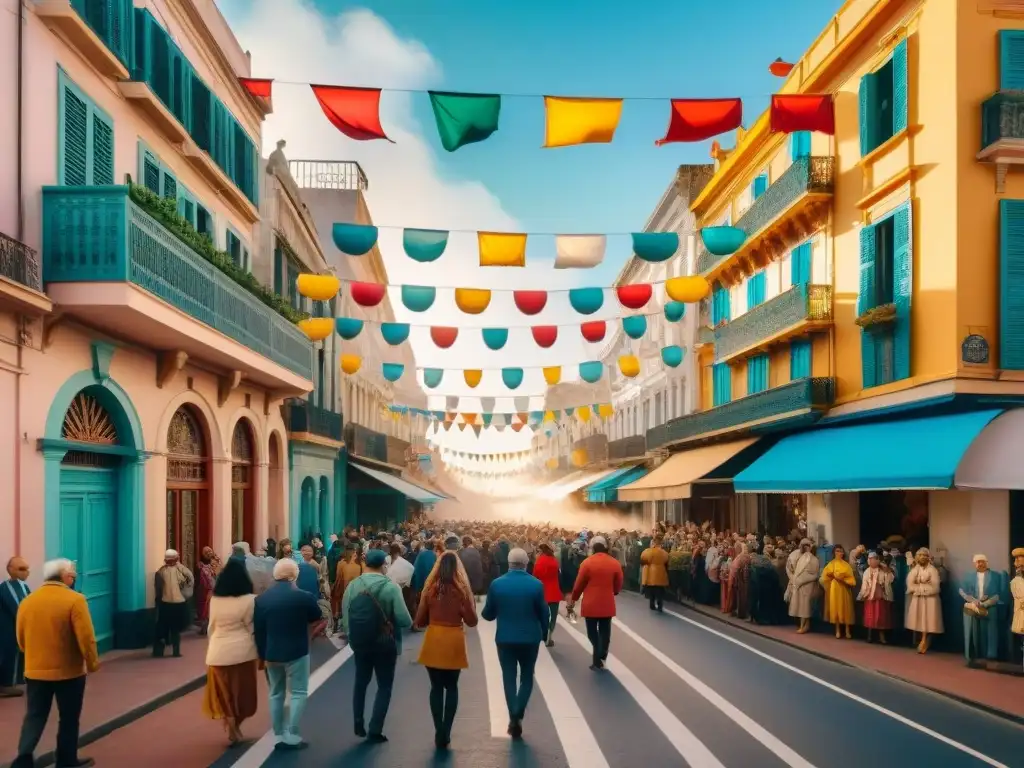 Deslumbrante carnaval en Montevideo: murgas, colores y alegría Un vibrante desfile de murgas uruguayas en Montevideo durante el carnaval