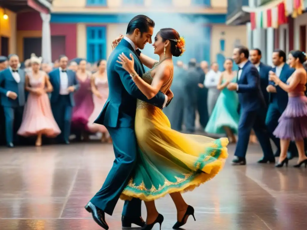 Baile de Milonga y Vals Criollo en Uruguay: escena vibrante Vibrante escena de baile Milonga y Vals Criollo en Uruguay durante Carnaval