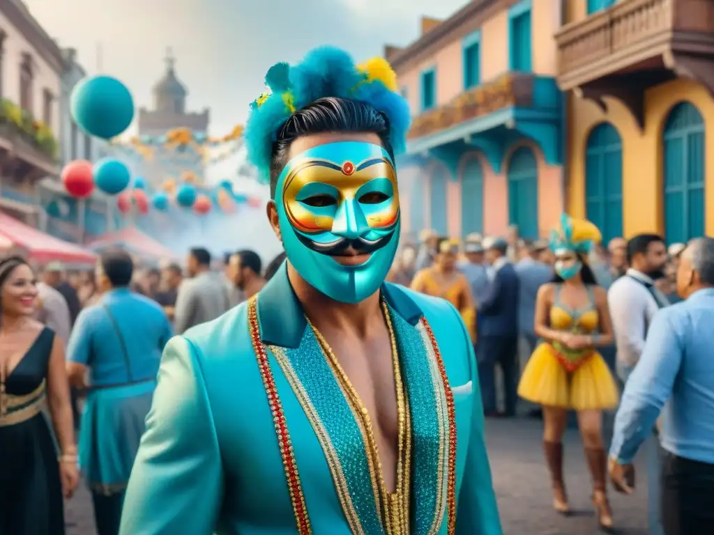 Carnaval en Uruguay: Colorida fiesta callejera Vibrante escena callejera durante el carnaval en Uruguay, preservando la tradición de las comparsas
