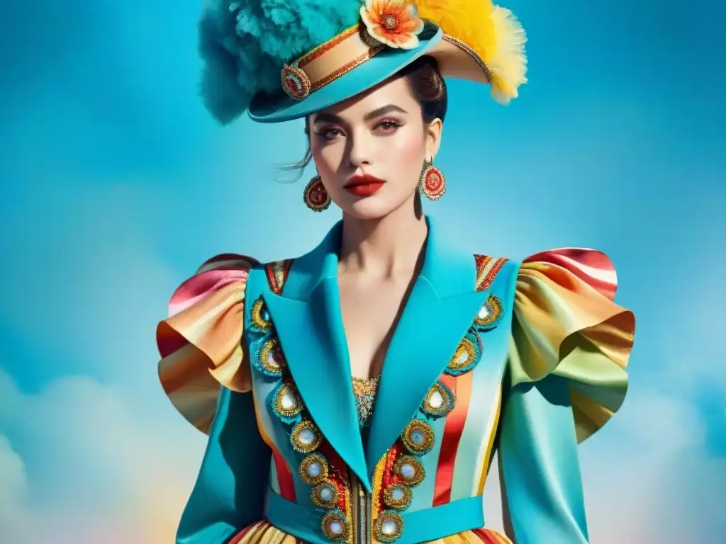 Fantasía reciclada: trajes de carnaval transformados en obras de arte Una ilustración acuarela vibrante que muestra maneras creativas de reutilizar trajes de carnaval en creaciones imaginativas y coloridas