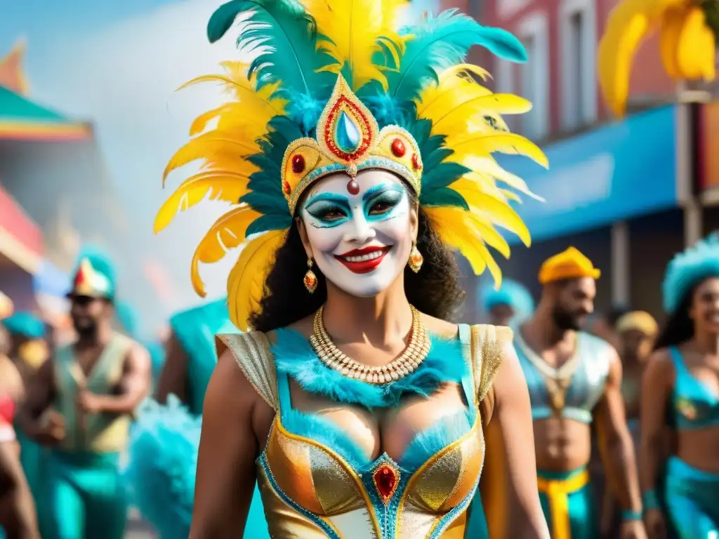 Directores apasionados del carnaval uruguayo en vibrante taller creativo Un vibrante taller de directores de escena de carnaval en Uruguay, inmersos en la creatividad y colaboración